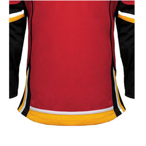 Maillot de hockey sur glace personnalisé rouge et noir, manches longues, sublimé, en polyester anti-humidité, uniforme d'équipe pour homme, coupe classique - Product Image 3