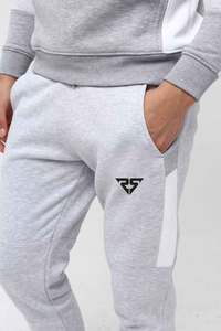 Veste et pantalon de survêtement gris pour hommes personnalisés ensemble de survêtements de jogging Cargo coupe-vent unisexe costume de jogging de sport pour hommes - Product Image 3