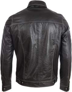 Week-end guerrier hommes décontracté hiver veste en cuir véritable ODM approvisionnement avec fermeture à glissière en relief méthode de tissage non tissé - Product Image 2