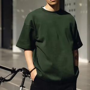 Camiseta de algodón para hombre, logotipo personalizado, bordado impreso, Boxy Fit, cuello redondo, hombros caídos, corte holgado, Jersey de tela de talla grande - Product Image 5