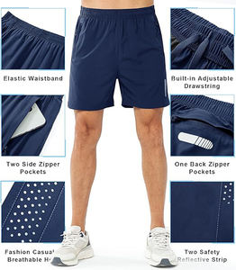 Vente de gros Short de sport taille moyenne respirant et écologique pour hommes, vêtements de sport, de jogging, de fitness et d'entraînement - Product Image 6