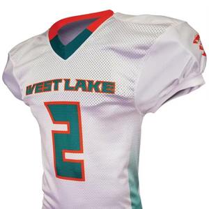 Grossiste personnalisé Vêtements de football américain Ensemble d'uniformes colorés en sergé violet personnalisé OEM - Product Image 1