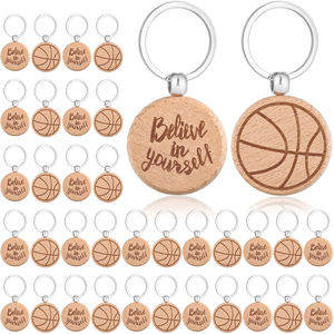 Porte-clés de basket-ball Tienphong cadeaux de joueur de basket-ball en bois porte-clés d'impression Double face pour cadeaux d'équipe ornements de basket-ball - Product Image 1