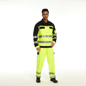 ชุดยูนิฟอร์มป้องกันไฟแบบมองเห็นได้ชัดเจนสำหรับช่างในโรงงาน ผู้ใหญ่  ผ้าโพลีเอสเตอร์  พร้อมปักโลโก้ตามสั่ง - Product Image 5