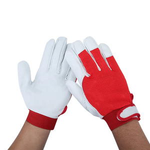 Pologne sécurité industrielle Premium Grain cuir de chèvre paume dos coton assemblage gants fermeture manchette travail mécanicien gants - Product Image 4