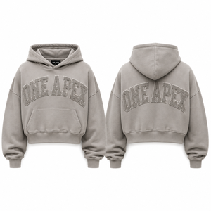 เสื้อฮู้ดดี้ทรงโอเวอร์ไซส์สีเทาหิน ผ้าคอตตอนพรีเมียม ปักลาย สตรีทแวร์ รับทำโลโก้ตามสั่ง OEM ODM - Product Image 3
