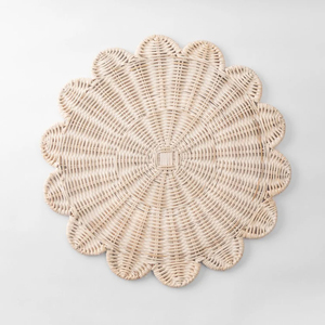 B2B Supplier Handwoven Rattan Flower Shape <b>Placemat</b> Natural <b>Wicker</b> Table Mat for Dining Table Decor Handmade in Vietnam - Product Image 1