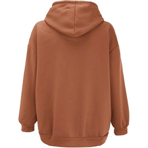Sudadera con capucha recortada de algodón de alta calidad para mujer, abrigo de invierno con capucha y cremallera de gran tamaño con logotipo personalizado bordado francés Terry - Product Image 3