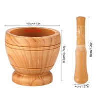 Juego de Mortero y Pilón de Madera Hechos a Mano, Ecológicos, para Cocina y Jardín, Utensilios para Especias con Logotipo Personalizado - Alta Calidad