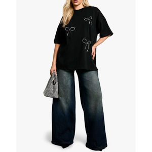 Conjunto de Camiseta de Punto de Manga Corta Informal para Mujer, Diseño Más Reciente de 2025, Teñido Liso, Transpirable, de Secado Rápido, Poliéster/Algodón, Top de Verano - Product Image 6