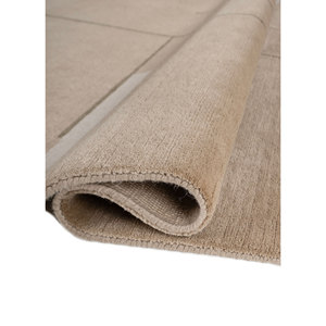 พรมขนสัตว์ถักมือสีน้ำตาลเบจ รุ่น Aiwl-3010 ลายแบบนามธรรม สำหรับห้องนั่งเล่น วัยรุ่น ห้องโถง รูปทรงสี่เหลี่ยมผืนผ้า ลายจิ๊กซอว์ สำหรับตกแต่งบ้าน - Product Image 2