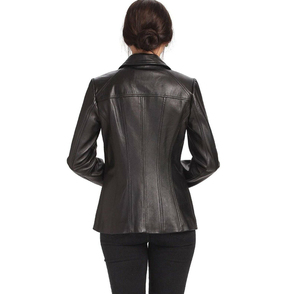 Invierno sólido a prueba de viento PU para las señoras de las mujeres Casual corto Biker chaquetas de cuero con bolsillo con cremallera - Product Image 4