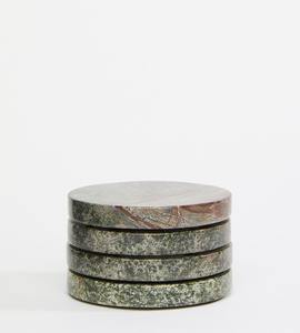 White <b>Marble</b> <b>Coaster</b> Set with Brass Inlay Handcrafted Square Stone Drink <b>Coasters</b> Luxury Table Protection for Home Dining trendy - Product Image 2