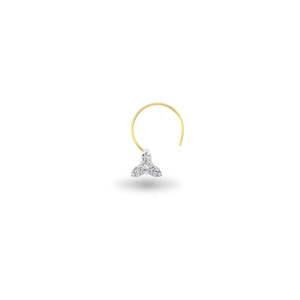 Bedazzling Bloom Moissanite <b>Nosepin</b>-14k Yellow Gold Body Jewelry for Wedding Engagement & Gift - Product Image 1