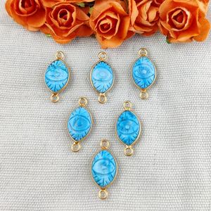 Juego de bisel en forma de marquesa para tallado de Gema turquesa, ojo malvado, Plata de ley, oro, Conector de abalorio Vermeil, fabricación de collares - Product Image 5