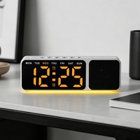 Huayang 9025 Speaker LED Wekker Dubbele Alarmfunctie RGB Sfeerverlichting Tijd Datum Weekweergave