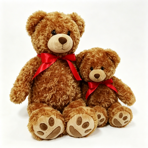 Unique plush <b>valentine</b> gift teddy bear plush, anniversary brown teddy bear with red bow, nursery <b>decor</b> classic teddy bear - Product Image 2
