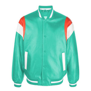 La mejor chaqueta universitaria para hombre de Material High Street Style Logotipo personalizado en el cuello del soporte delantero Precio de etiqueta privada - Product Image 4