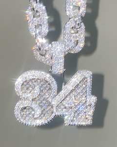 Luxe 925 argent Moissanite diamant glacé argent sac caution personnalisable Hip Hop Design fête bijoux pendentifs et breloques - Product Image 5