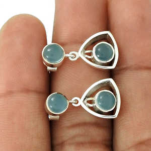 Bohemian Western Party <b>Jewelry</b> Comes With Chalcedony Gemstone Crafted From 925 Solid Sterling Silver <b>Handmade</b> <b>Jewelry</b> For Girls - Product Image 3