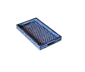 Bandeja Rectangular para servir licor con incrustaciones de hueso de Color azul hecha a mano, regalo elegante y decorativo para seres queridos - Product Image 4