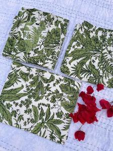 Ensemble de pyjama indien 100% coton fait à la main de style luxe imprimé feuille chemise décontractée pantalon vêtements de nuit en tissu tissé pour femmes - Product Image 2