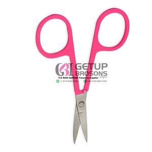 Tijeras de seguridad para bebés de color rosa, tijeras de acero inoxidable con punta redondeada para cortar el cabello y las uñas de bebés, herramientas de aseo para recién nacidos, instrumentos de belleza - Product Image 1