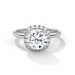 2.0ct Round Brilliant Cut Moissanite Halo <b>Solitaire</b> <b>Ring</b> 925 Sterling <b>Silver</b> Engagement Band - Product Image 2