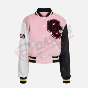 2025 mode haute qualité Chenille-broderie Lettermen hommes collège manches en cuir vestes de Baseball personnalisées - Product Image 4