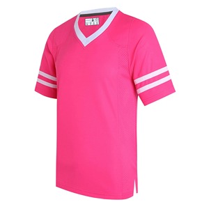 Camiseta de fútbol con logotipo de cuello en V con impresión por sublimación personalizada al por mayor, camiseta de poliéster transpirable que absorbe la humedad - Product Image 2