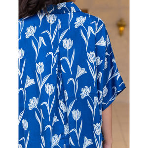 Poncho de Punto con Estampado Floral de Leopardo para Mujer, Corte Holgado, Largo, Sin Cuello, para Primavera, Otoño, Oficina, Fiesta - Product Image 4