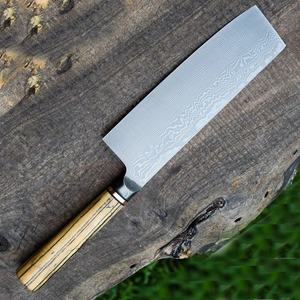 Cuchillo de Cocina Personalizado Hecho a Mano de Acero Inoxidable de 10 Pulgadas con Funda de Cuero Única, Hermoso Mango Personalizable - Product Image 2