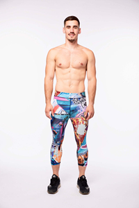 Leggings Athlétiques de Sublimation pour Hommes avec Poche à Séchage Rapide Fitness Running High Elastic Compression Graphic Print Leggings Mens - Product Image 5