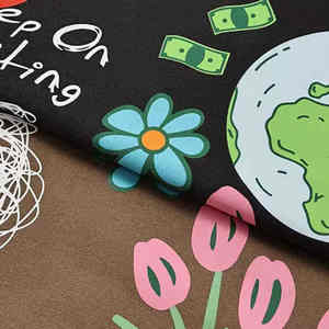 Sweat à capuche imprimé respirant 100% coton High Street Quick Dry Puff Print Hoodie - Product Image 5