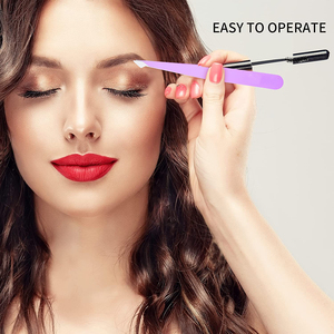 Pinzas tipo punta inclinada y recta para cejas con recubrimiento en polvo de 4 piezas con Funda de cuero Pu blanco - Product Image 2