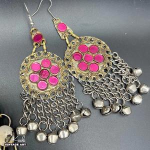 Collar de Mujer Estilo Afgano, Hecho a Mano, con Cuentas de Vidrio Bohemias, Tribal, Étnico, Vintage, para Fiestas - Product Image 6