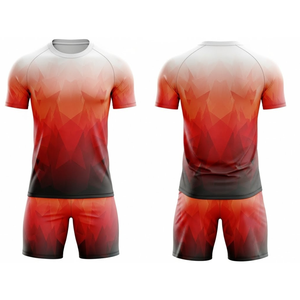Ensemble d'uniformes de volley-ball personnalisés à sublimation géométrique rouge, respirant, à séchage rapide, maillot de volley-ball pour hommes, vêtements de sport d'entraînement - Product Image 1