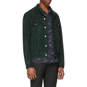 Wholesale 2025 New Design Men's Suede Trucker <b>Jacket</b> With New Fashion Shirt Style <b>Real</b> <b>Leather</b> <b>Jacket</b> For Man - Product Image 2
