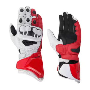 Gants de moto de course à doigts entiers en cuir 100% de qualité supérieure imperméables personnalisés pour l'équitation d'hiver - Product Image 1
