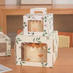 Fácil de montar cajas de panadería con ventana de gran tamaño 12x12x8 pulgadas pasteles caja de pastel