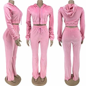 Winter Women's <b>Lounge</b> Sets V-Neck Tracksuit 2-Stripes <b>Wide</b> <b>Leg</b> <b>Pants</b> 2-Piece Sweatsuit Outfit Pockets Windproof Cozy Loungewear - Product Image 3