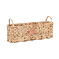 Panier de rangement en jonc de mer et rotin pour vêtements et couvertures, panier artisanal en jacinthe d'eau