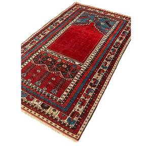 Tapis en laine noués à la main Aalam, Kilim géométrique rouge-orange 9x12 rectangulaire, fait main pour entrée, salle de prière, couloir, abstrait - Product Image 2