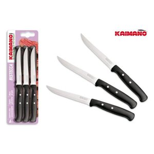 Juego de Cuchillos para Carne Kaimano de 6 Piezas, Acero Inoxidable, Hoja Dentada Negra, 1023379 - Product Image 3