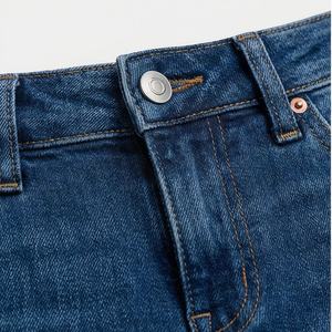 Pantalones de Mezclilla de Alta Calidad para Mujer, Cintura Alta, Holgados, Ajustados, Elegantes, Color Personalizado, con Botones, Transpirables, de Algodón, Estilo Lápiz - Product Image 4