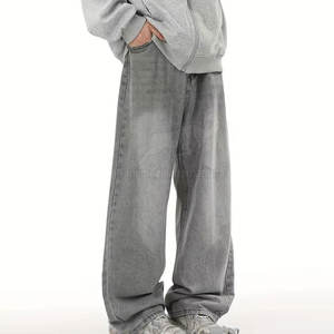 Soft Fabric High <b>Waist</b> <b>Men</b> Wide Leg Pants Custom Made Comfortable Casual <b>Trousers</b> Loose Fit Design - Product Image 3