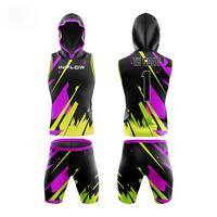 Maillot de football américain 7v7 réversible sans manches à capuche imprimé, personnalisable avec nom d'équipe, uniforme de football américain rapide