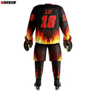 Ensemble d'uniformes de hockey sur glace personnalisés unisexe, maillot de hockey sur glace sublimé, vêtements de sport avec coudières pour l'entraînement - Product Image 5