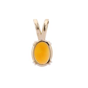 Colgante solitario de oro amarillo sólido de 14 quilates, superventas, piedra preciosa de ópalo ovalado Natural, joyería de moda para fiestas de mujeres y hombres - Product Image 4