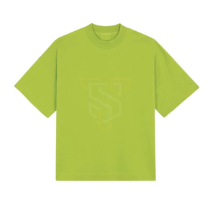 Camisas de manga corta de algodón de caramelo para hombre patrón sólido con logotipo personalizado impresión hombro caído estilo de calle digital - Product Image 1